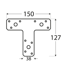 foto k produktu Spojka typu T 150x127x38x2,0mm KT 2