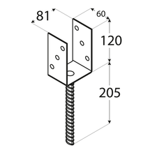 foto k produktu Kotevní patka úzká 80x60