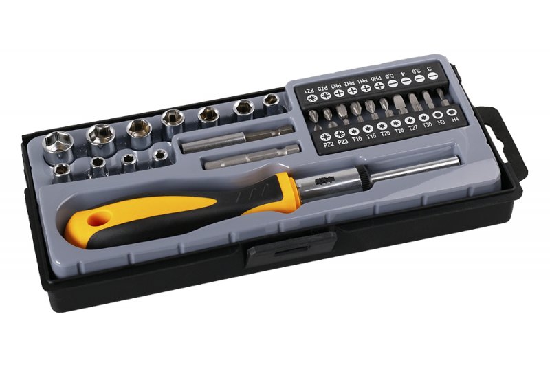 Sada bitů CrV 36ks,  šroubovák ráčnový