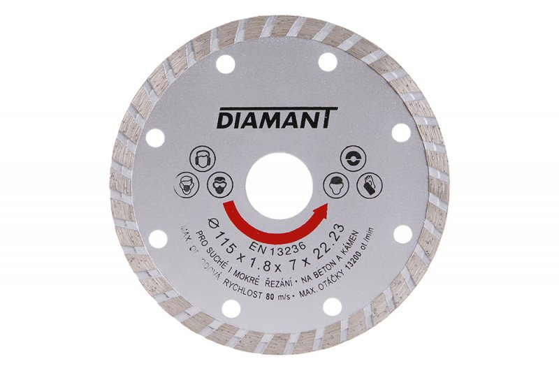 Kotouč diam.  DIAMANT 115x22. 2x2. 5mm TURBO