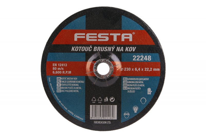Kotouč brusný kov 230x6. 4x22. 2 FESTA