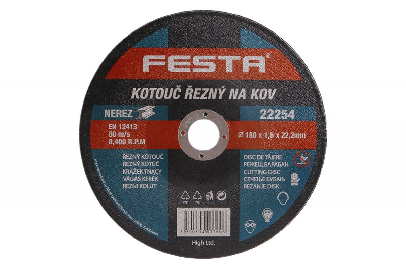 Kotouč řezný kov 180x1. 6x22. 2 FESTA
