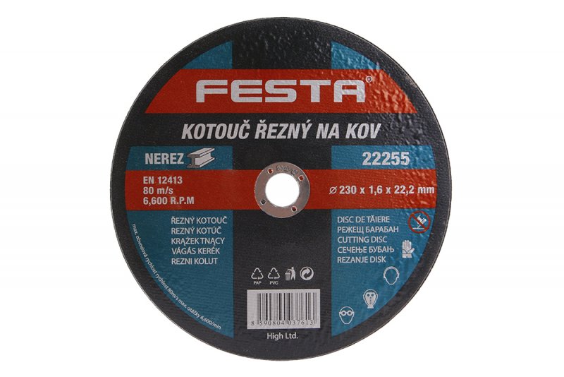 Kotouč řezný kov 230x1. 6x22. 2 FESTA